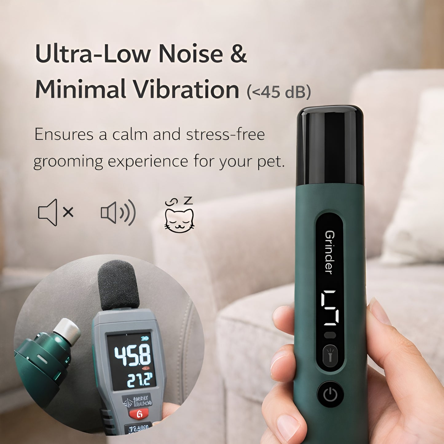 HeyePet™ SilentCare Pro | Quiet Pet Nail Grinder